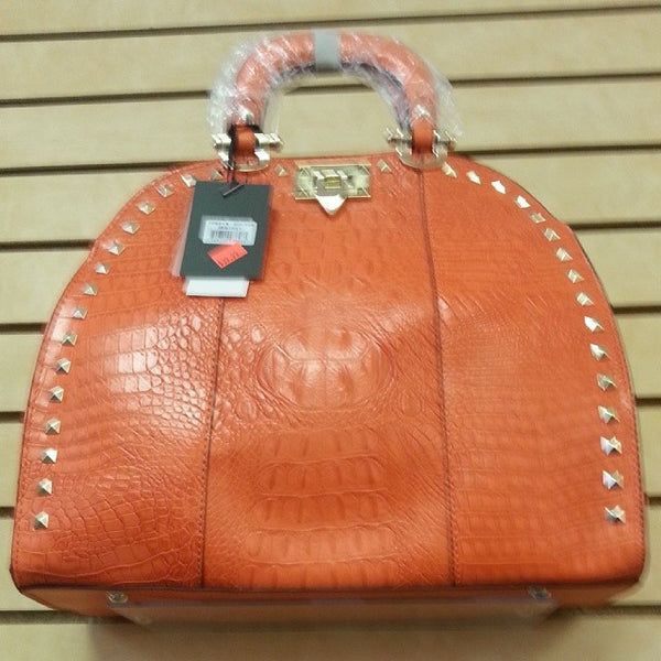 Fashion Faux Croc Handbag Orange
