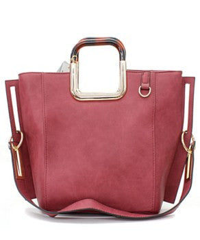 Fashion Handbag With Plastic Handles