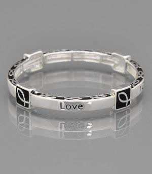 Silver Cross Theme Stretch Bracelet