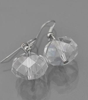 Cut Stone Bead Hook Earrings