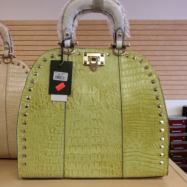 Fashion Faux Croc Handbag Light Green