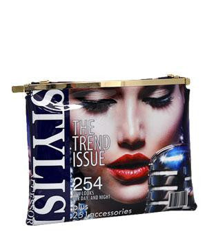 Glossy Magazine Picture Clutch Bag