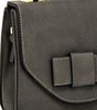 Textured Faux Leather Mini Satchel w/Cross-body Bag Gray