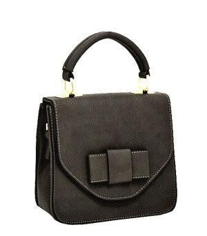 Textured Faux Leather Mini Satchel w/Cross-body Bag Gray