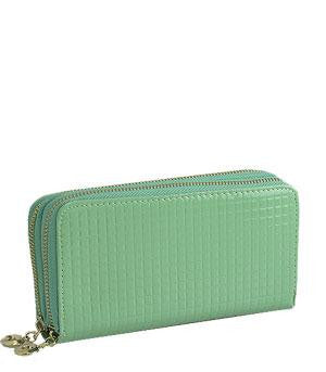 Green Square Embossed Compartment Wallet