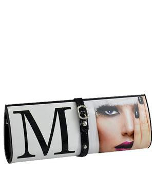 Magazine Print Clutch - Black