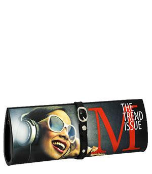 Magazine Print Clutch Woman with Sunglasses