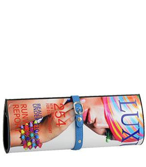 Magazine Print Clutch Colorful Hair 