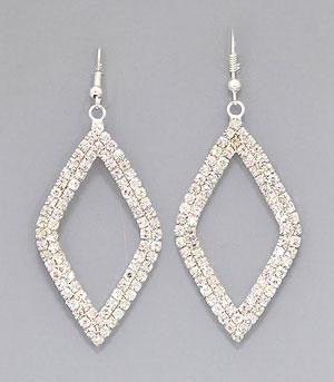 Rhinestone Diamond Shaped Hook Earrings