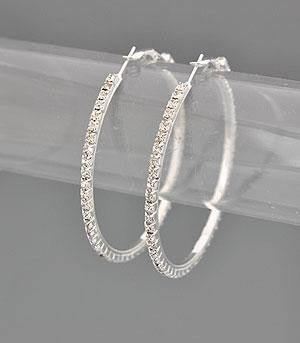 Rhinestone Hoop Earrings