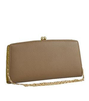 Textured Metal Frame Clutch Wallet