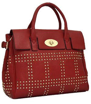 Studded Fashion Tote Bag w/Rhinestone