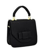 Textured Faux Leather Mini Satchel w/Cross-body Bag Black