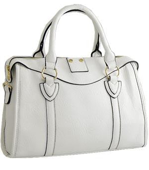 Textured Faux Leather Satchel Bag 